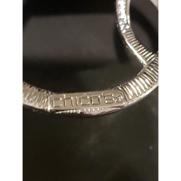 Chico's Wide Leather Belt Women's Sz S/M Brown Silver 40" L "READ" - Picture 10 of 12